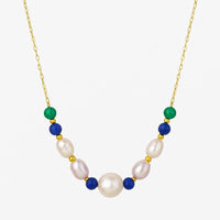 Trio Necklace with Gems and Pearls photo