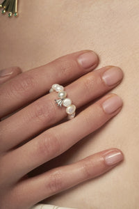 Paw Pendant Pearl Ring photo
