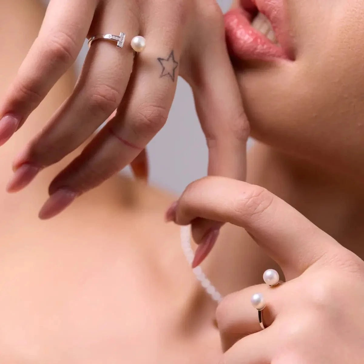 White Sugar Pearl Ring photo