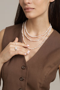 Silk Drop Baroque Pearls Necklace photo
