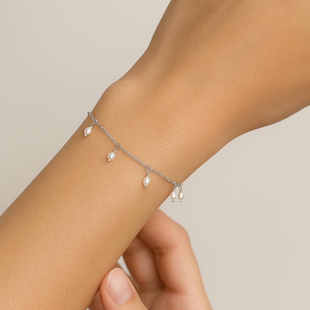 Silver Sun Pearl Bracelet photo