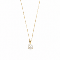 Solis Yellow Gold Pearl Pendant Necklace photo