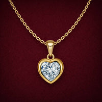 Sophie Heart Necklace With Cubic Zirconia, Gold photo