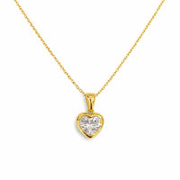 Sophie Heart Necklace With Cubic Zirconia, Gold-Plated Silver photo
