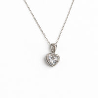 Sophie Heart Necklace With Cubic Zirconia, Silver photo