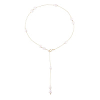 Stellar gold-filled adjustable necklace with baroque pearl photo