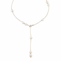 Stellar gold-filled adjustable necklace with baroque pearl photo