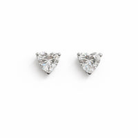 Sweetheart Earrings With Cubic Zirconia, Silver photo