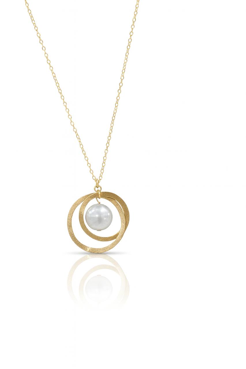 Universe necklace with baroque pearl photo
