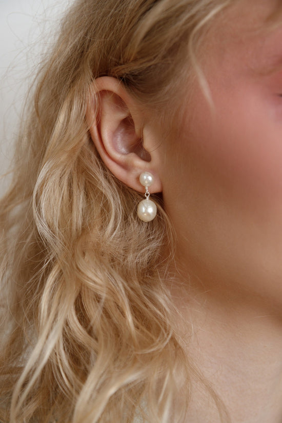 Pearl baroque earrings princess silver
