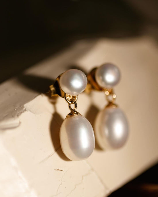Baroque princess pearl stud earrings